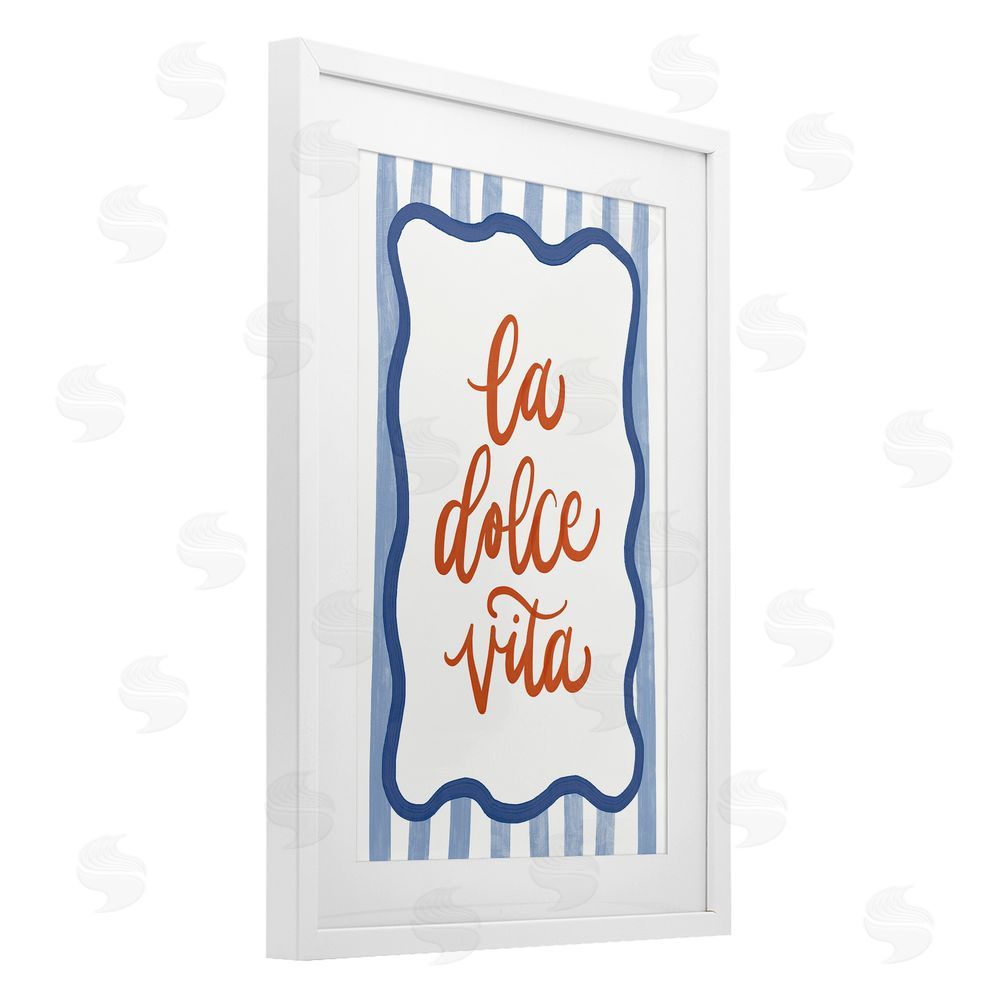 Amanda Houston Italian Kitchen Typography White Framed Print Under Glass with Mat Wall Art