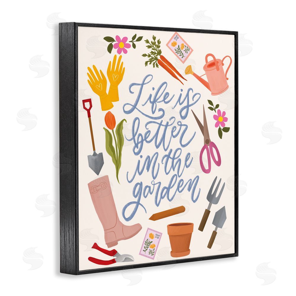 Isabela Schielke Life In The Garden Blacked Framed Giclee Wall Art Print