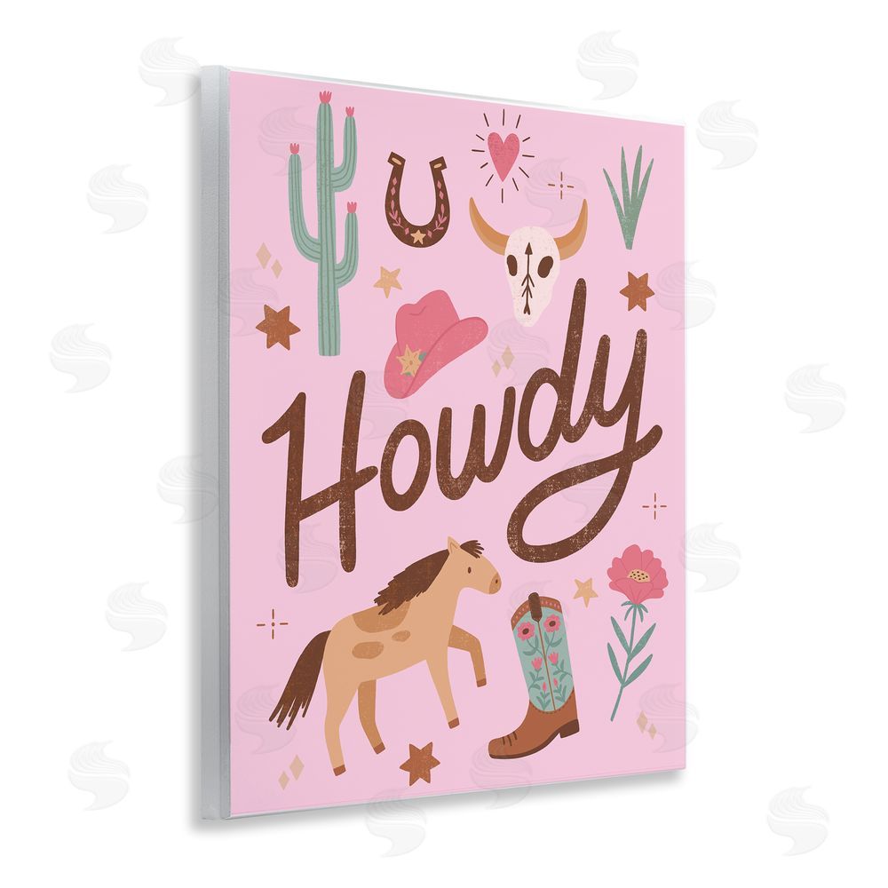 Nina Seven Western Boho Girl Howdy Wall Plaque Art Print