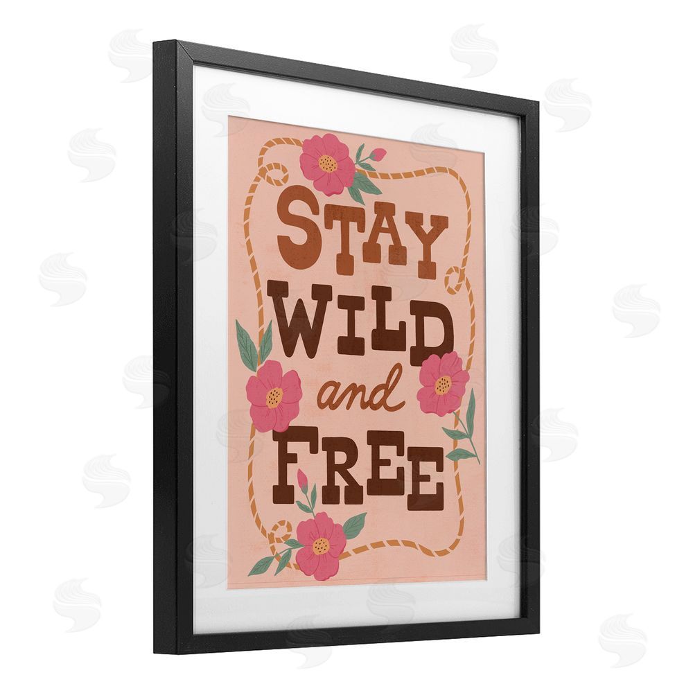 Nina Seven Wild & Free Boho Girl Black Framed Print Under Glass Wall Art