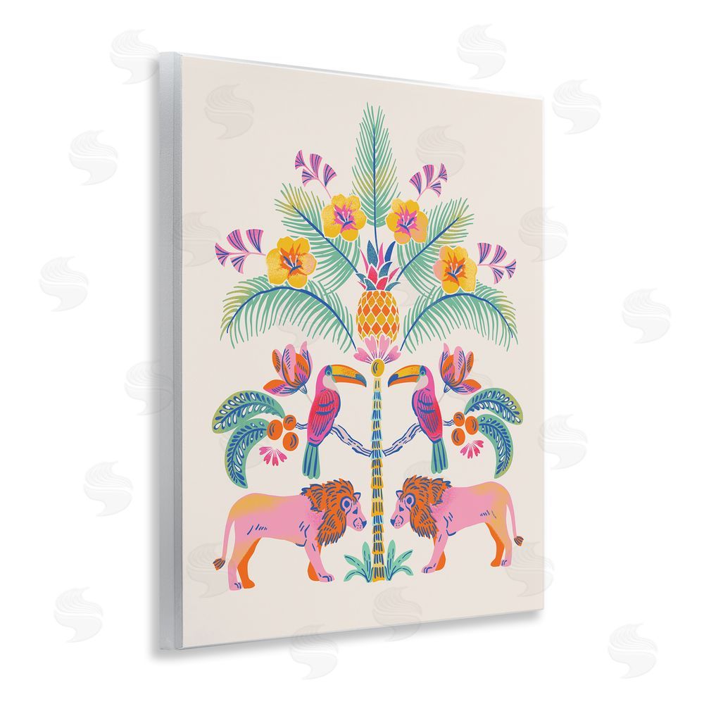 Riley Hutchens King of Jungle Symmetry Wooden Wall Plaque Art Print