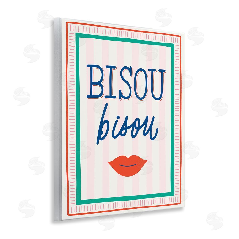 Jalynn Heerdt Bisou Kiss over Stripes Wall Plaque Art Print