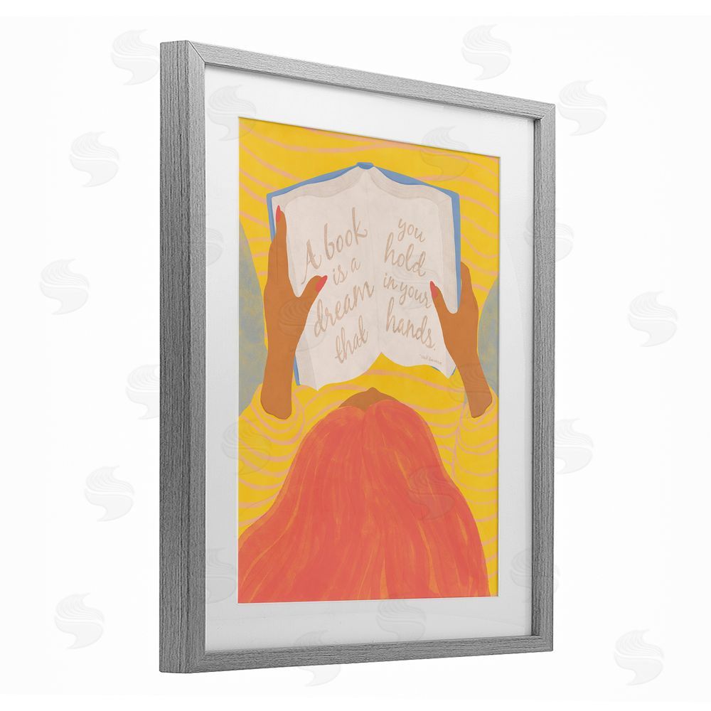 Kristina Hultkrantz A Book Is A Dream Gray Framed Print Under Glass Wall Art