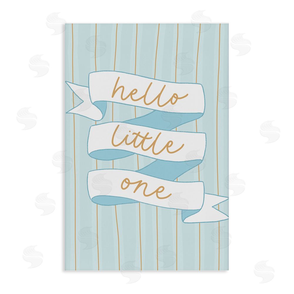 Amanda Houston Blue Hello Little One Stretched Canvas Wall Art Print