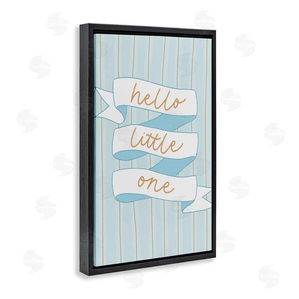 Amanda Houston Blue Hello Little One Black Floating Frame Canvas Wall Art Print
