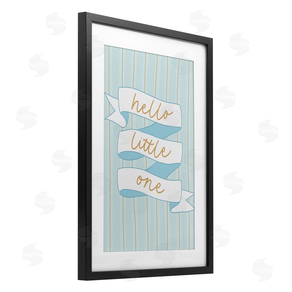 Amanda Houston Blue Hello Little One Black Framed Print Under Glass Wall Art