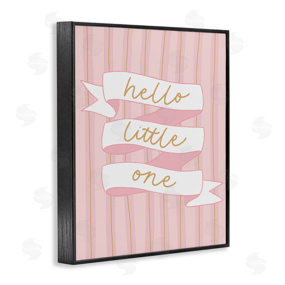 Amanda Houston Pink Hello Little One Black Framed Giclee Wall Art Print