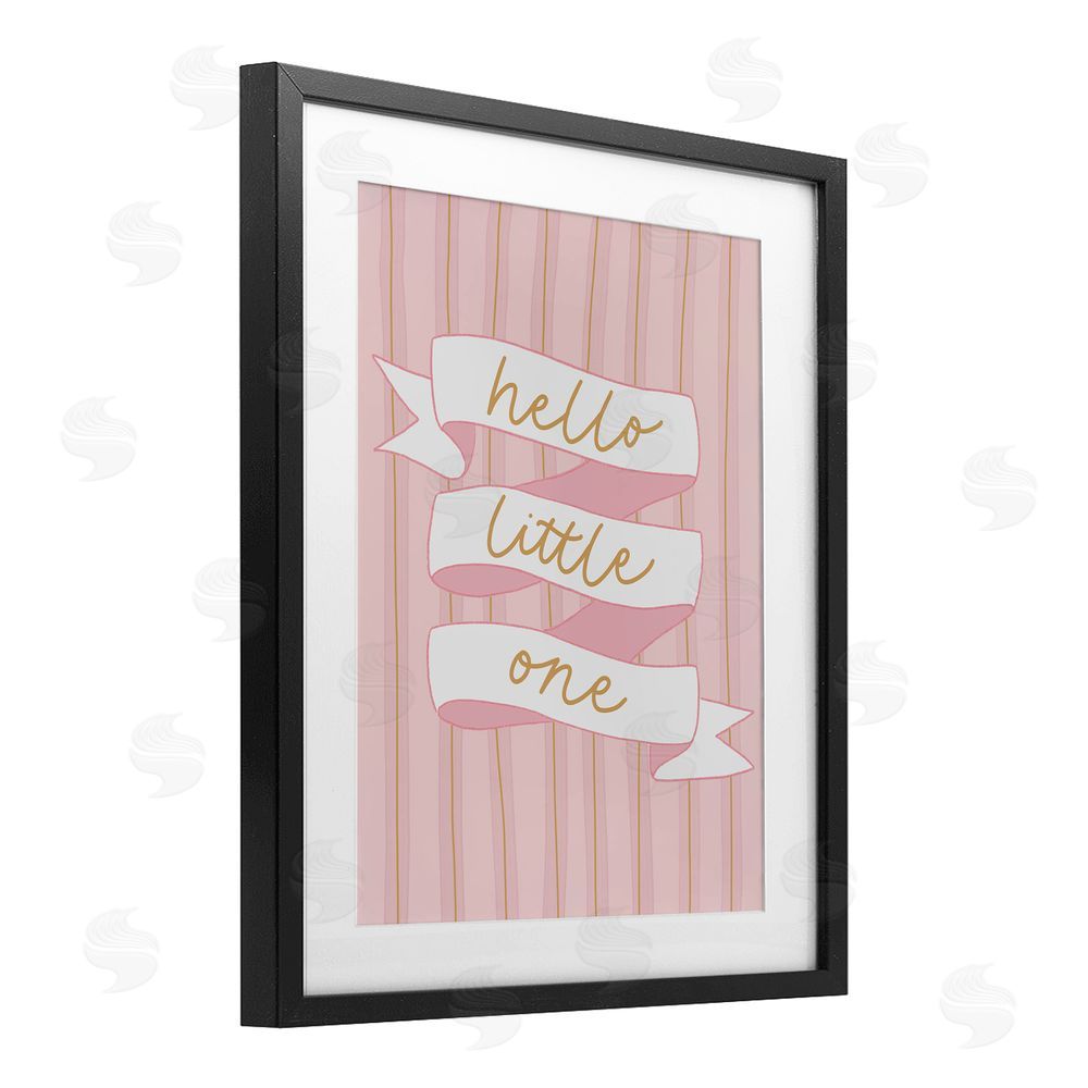 Amanda Houston Pink Hello Little One Black Framed Print Under Glass Wall Art