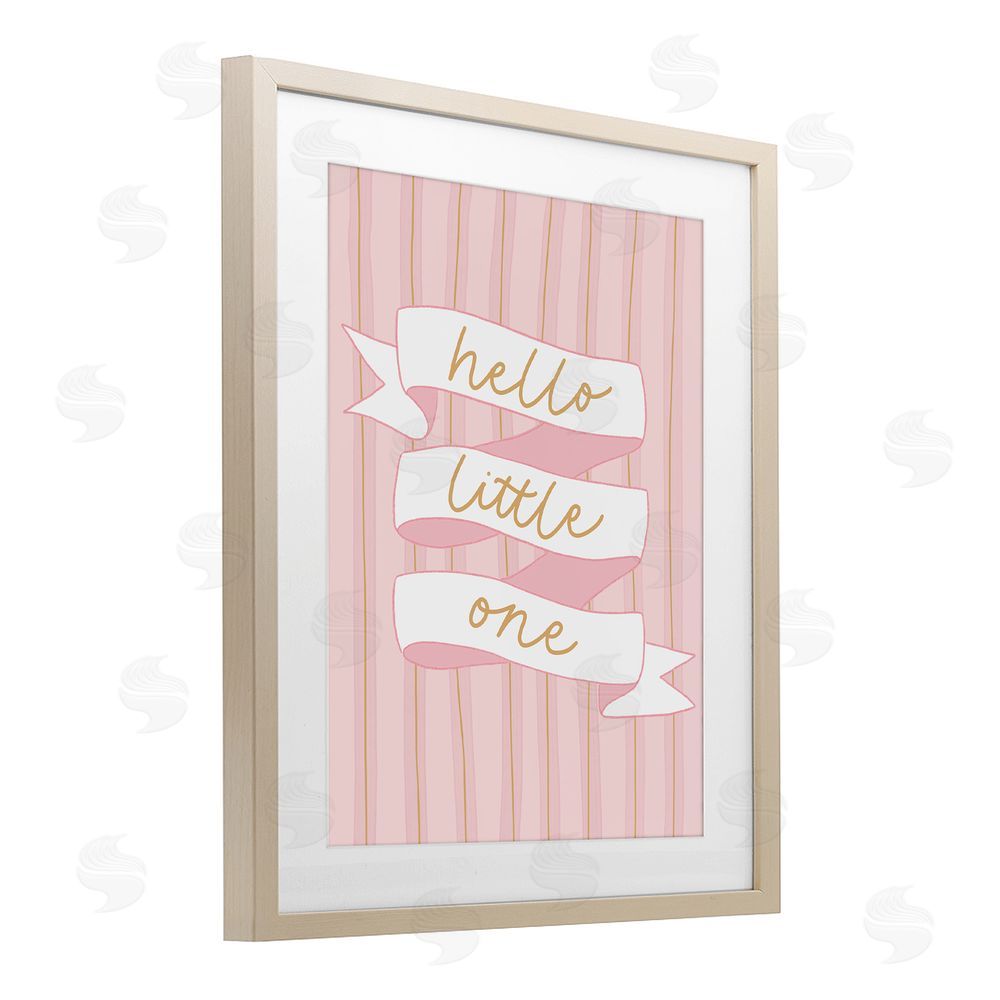 Amanda Houston Pink Hello Little One Brown Framed Print Under Glass Wall Art