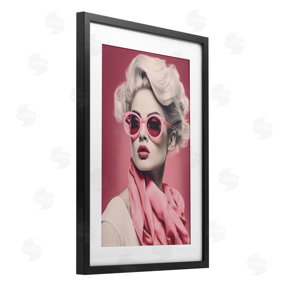 Andrea Haase Iconic Retro Chic Portrait Black Framed Print Under Glass with Mat Wall Art
