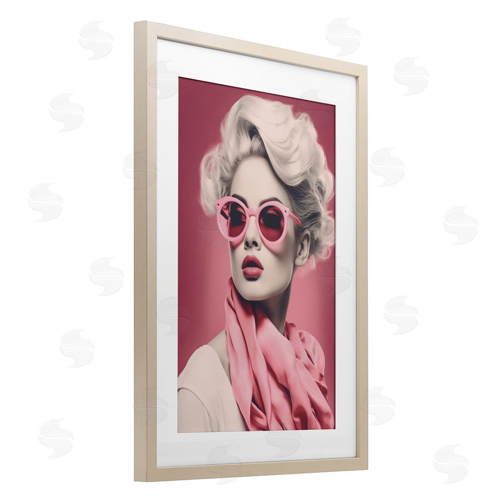 Andrea Haase Iconic Retro Chic Portrait Brown Framed Print Under Glass with Mat Wall Art