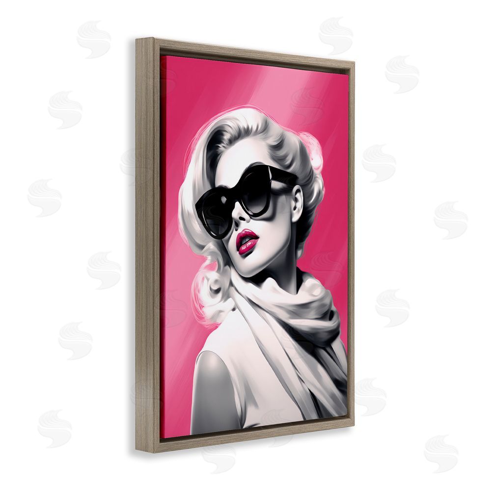 Andrea Haase Vintage Retro Chic Portrait Brown Floating Frame Canvas Wall Art Print