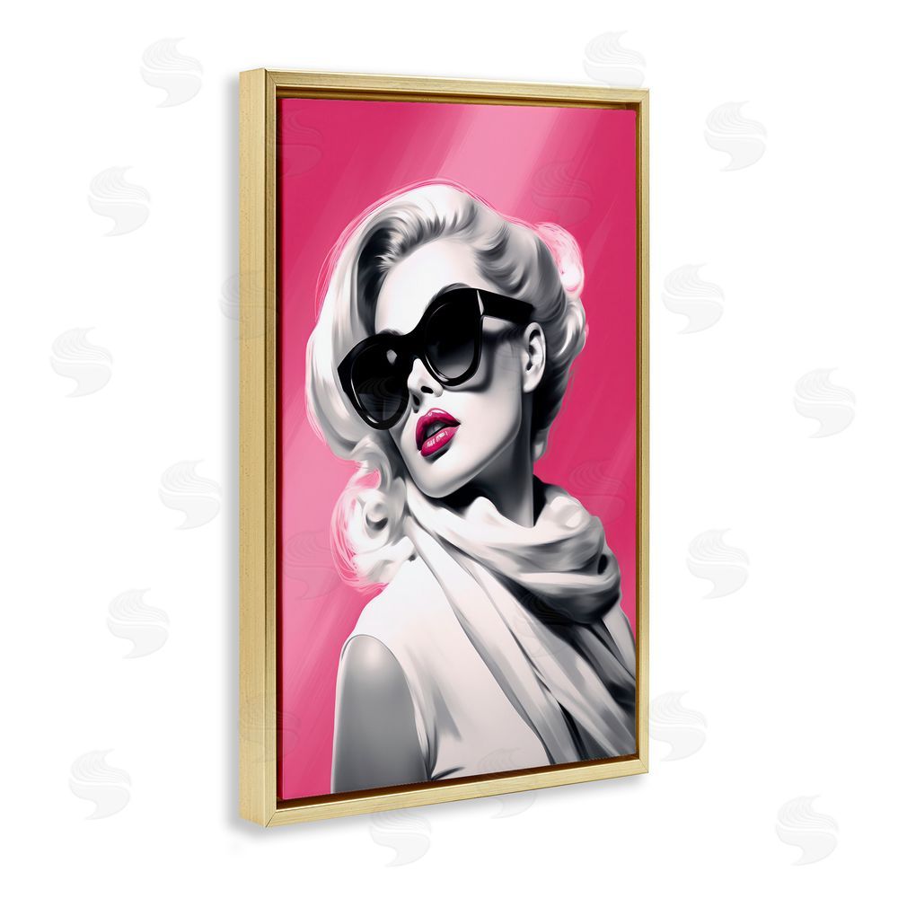Andrea Haase Vintage Retro Chic Portrait Gold Floating Frame Canvas Wall Art Print