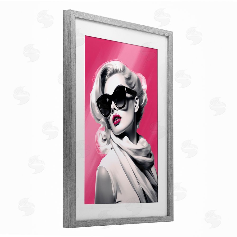 Andrea Haase Vintage Retro Chic Portrait Gray Framed Print Under Glass Wall Art