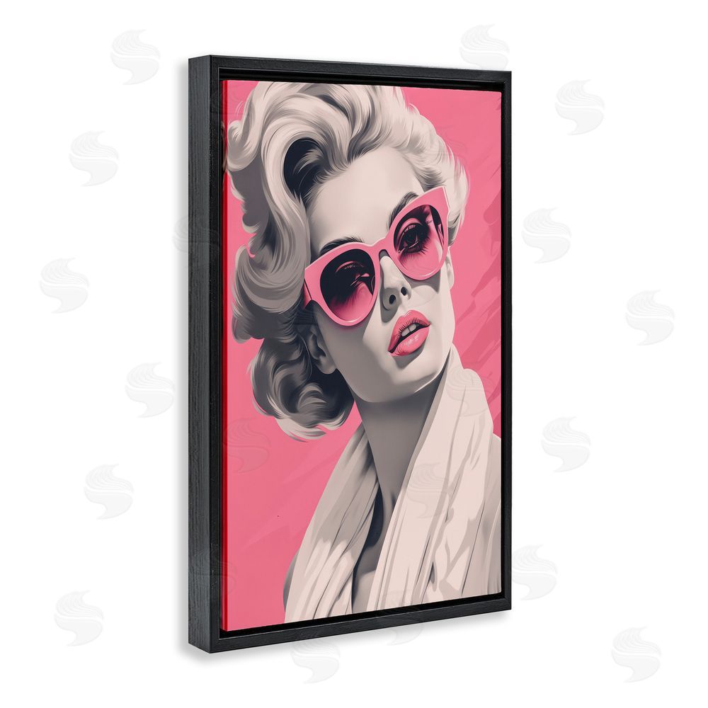 Andrea Haase Retro Chic Glamour Black Floating Frame Canvas Wall Art Print