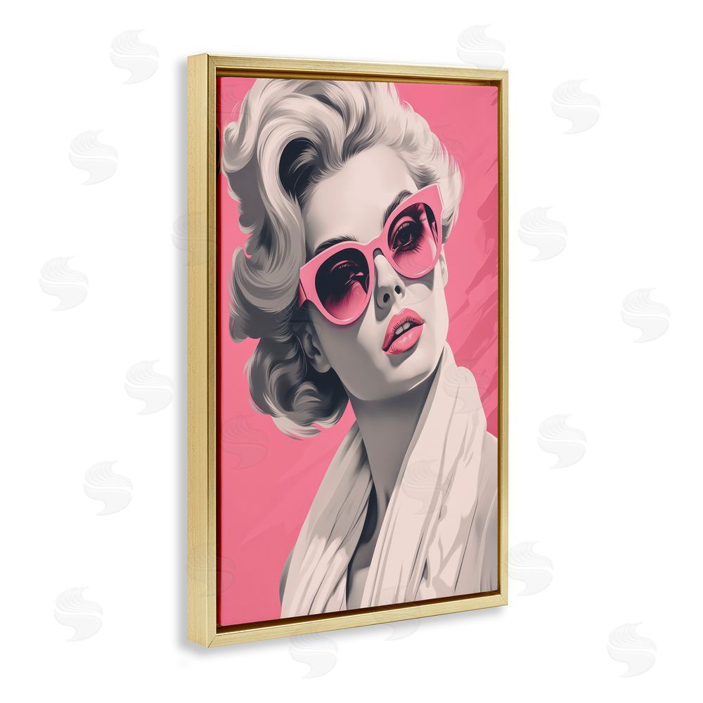 Andrea Haase Retro Chic Glamour Gold Floating Frame Canvas Wall Art Print