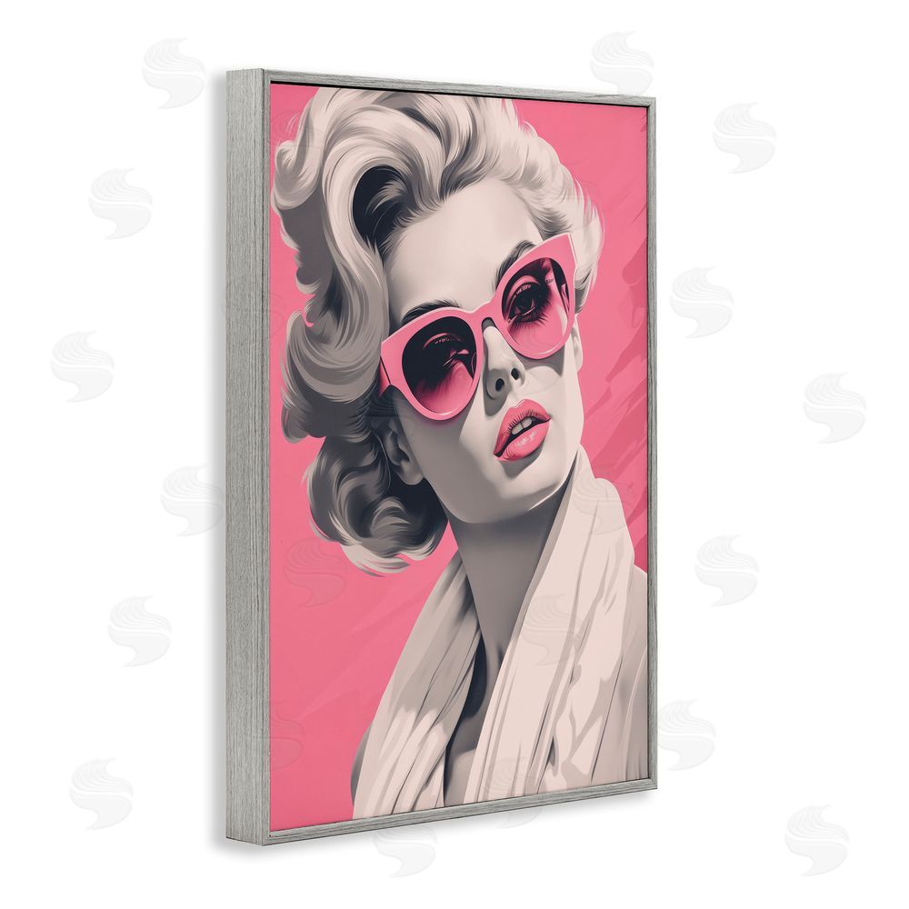Andrea Haase Retro Chic Glamour Gray Framed Giclee Wall Art Print
