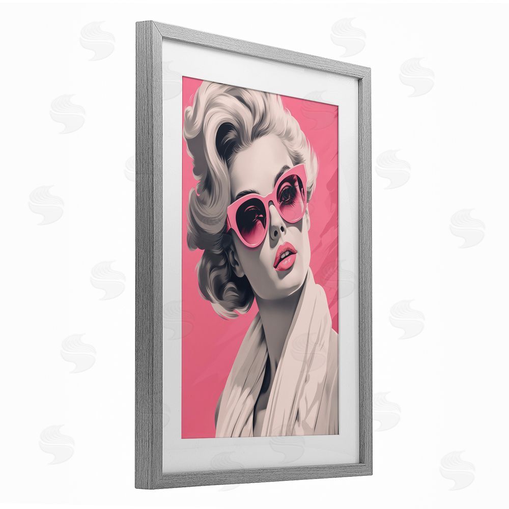 Andrea Haase Retro Chic Glamour Gray Framed Print Under Glass Wall Art