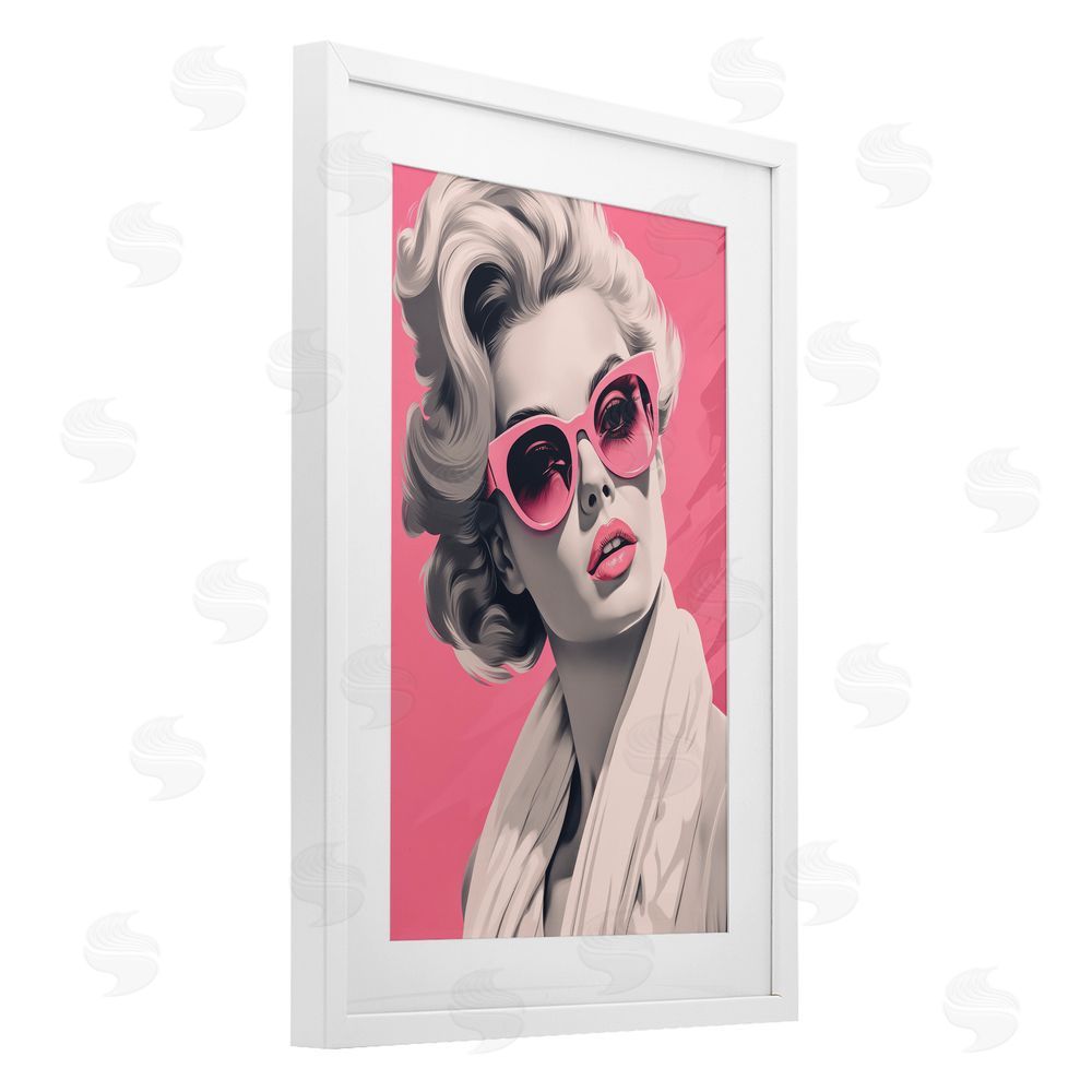 Andrea Haase Retro Chic Glamour White Framed Print Under Glass Wall Art
