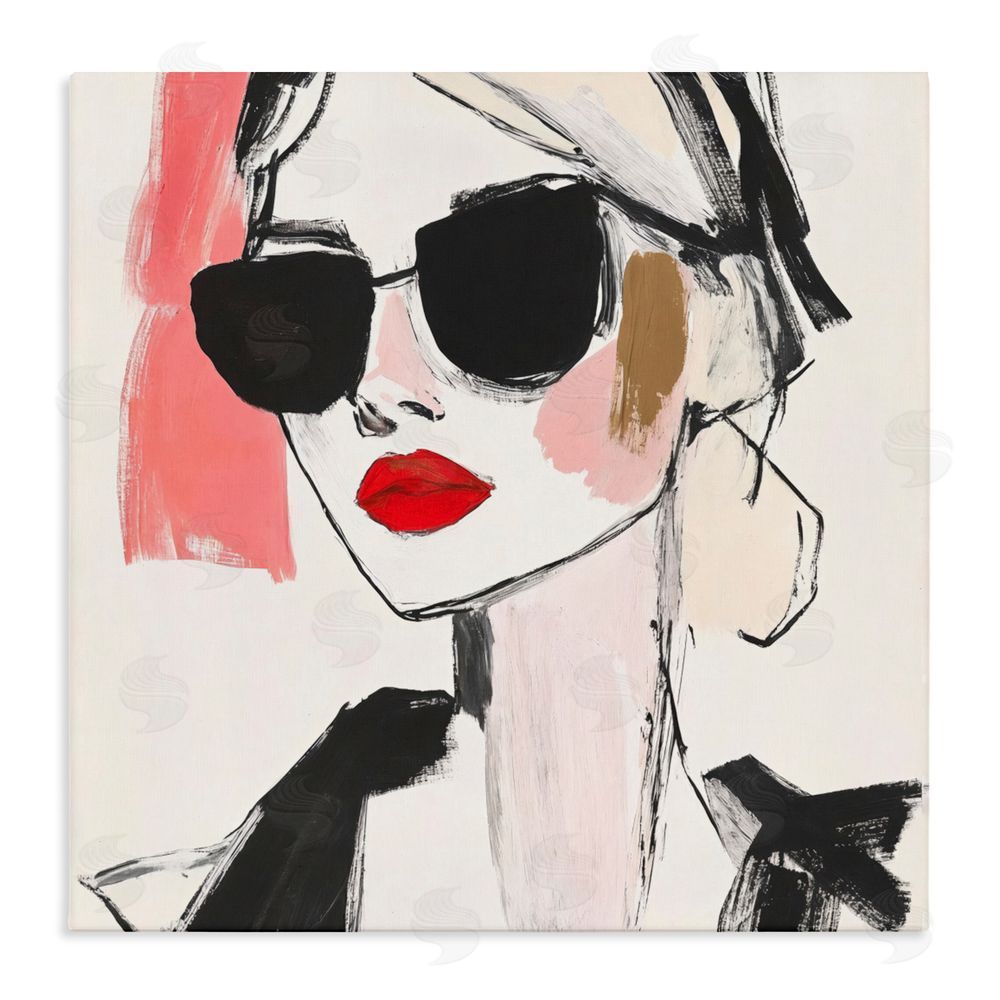 Andrea Haase Sassy Glamour Sketch Stretched Canvas Wall Art Print