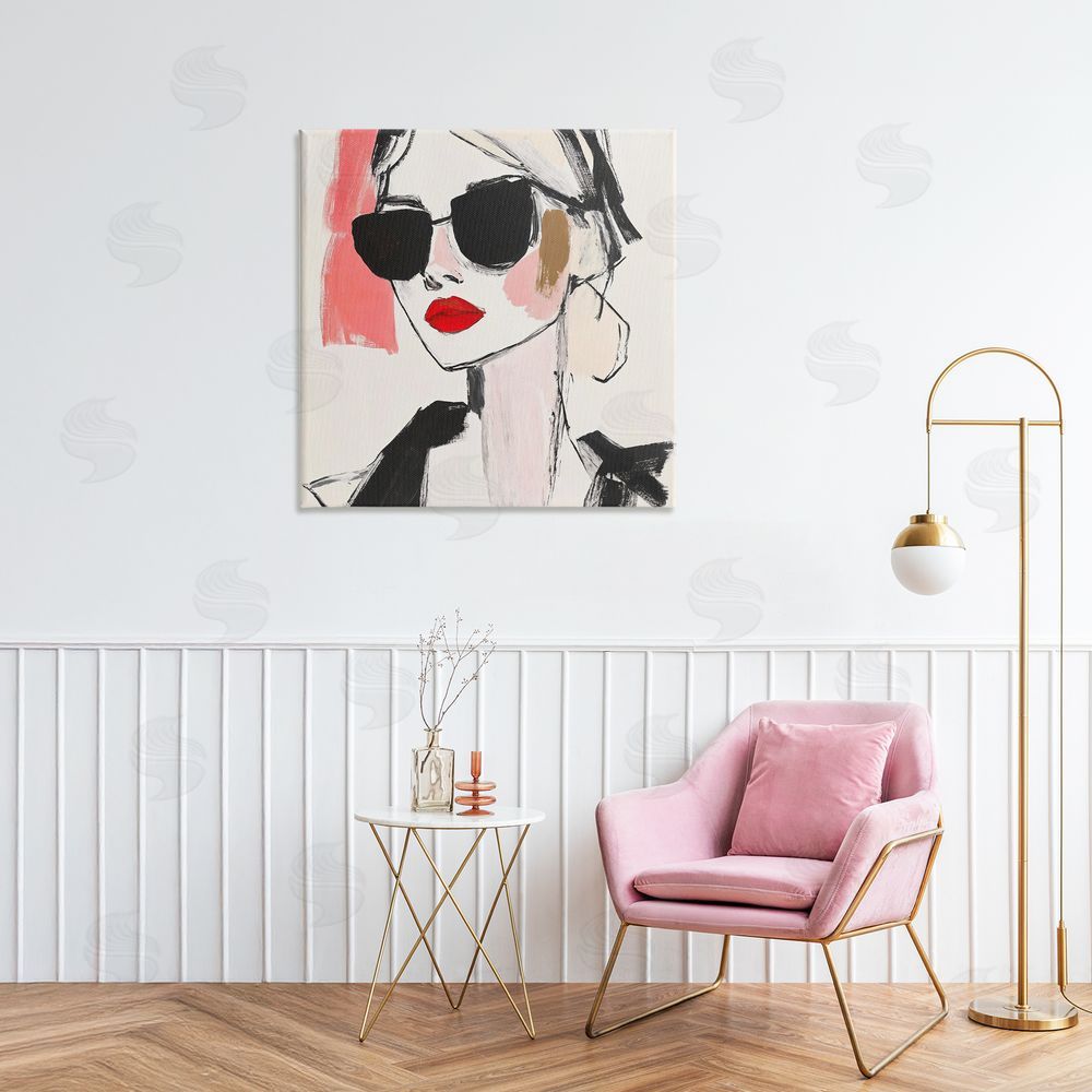 Andrea Haase Sassy Glamour Sketch Stretched Canvas Wall Art Print in Room