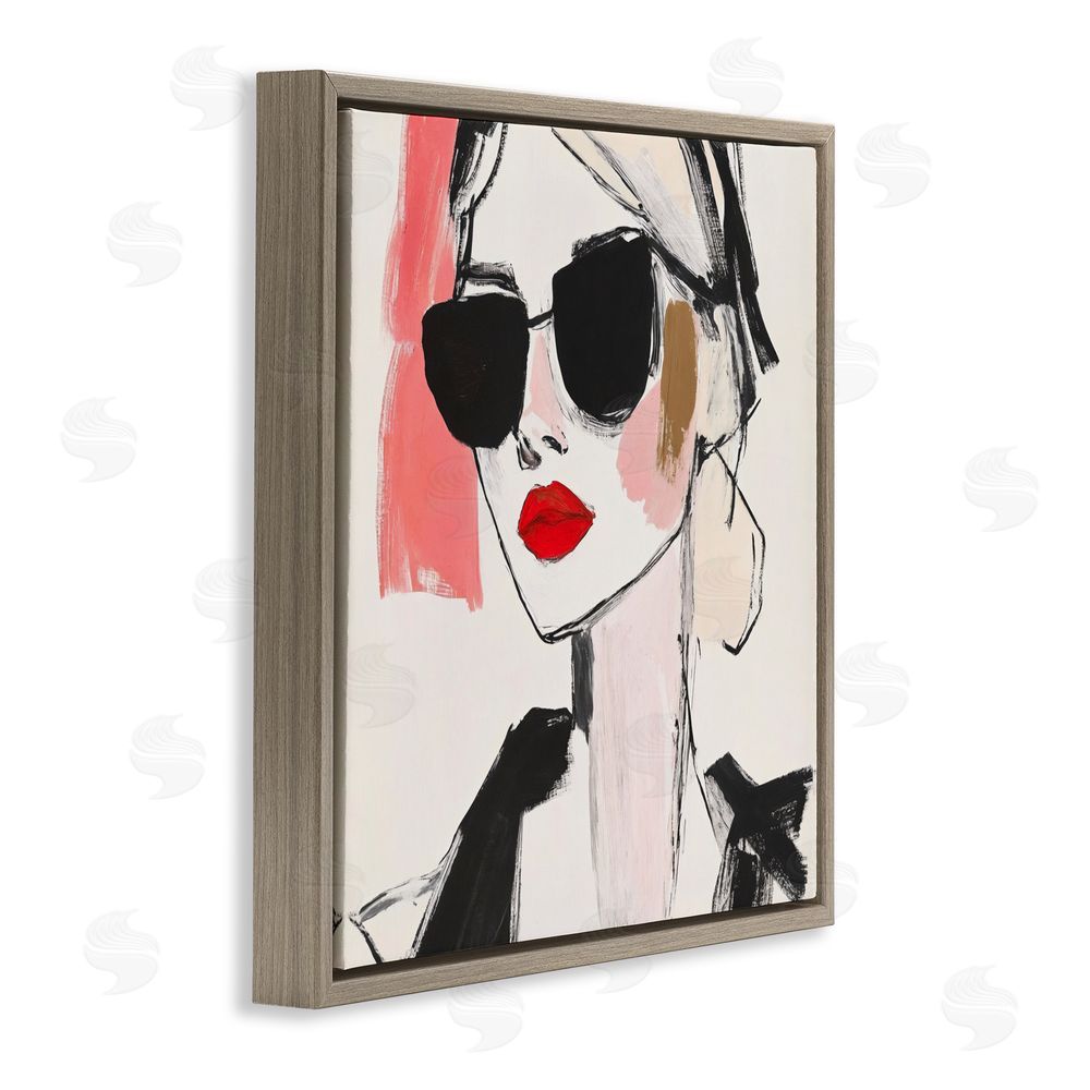 Andrea Haase Sassy Glamour Sketch Brown Floating Frame Canvas Wall Art Print