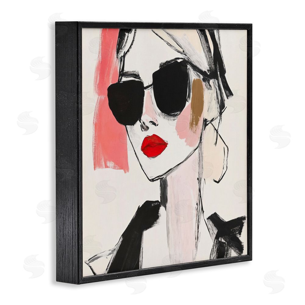 Andrea Haase Sassy Glamour Sketch Black Framed Giclee Wall Art Print