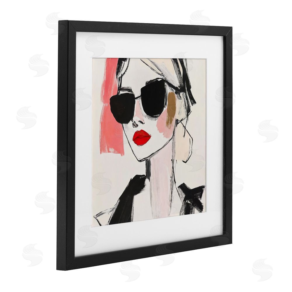 Andrea Haase Sassy Glamour Sketch Black Framed Print Under Glass Wall Art