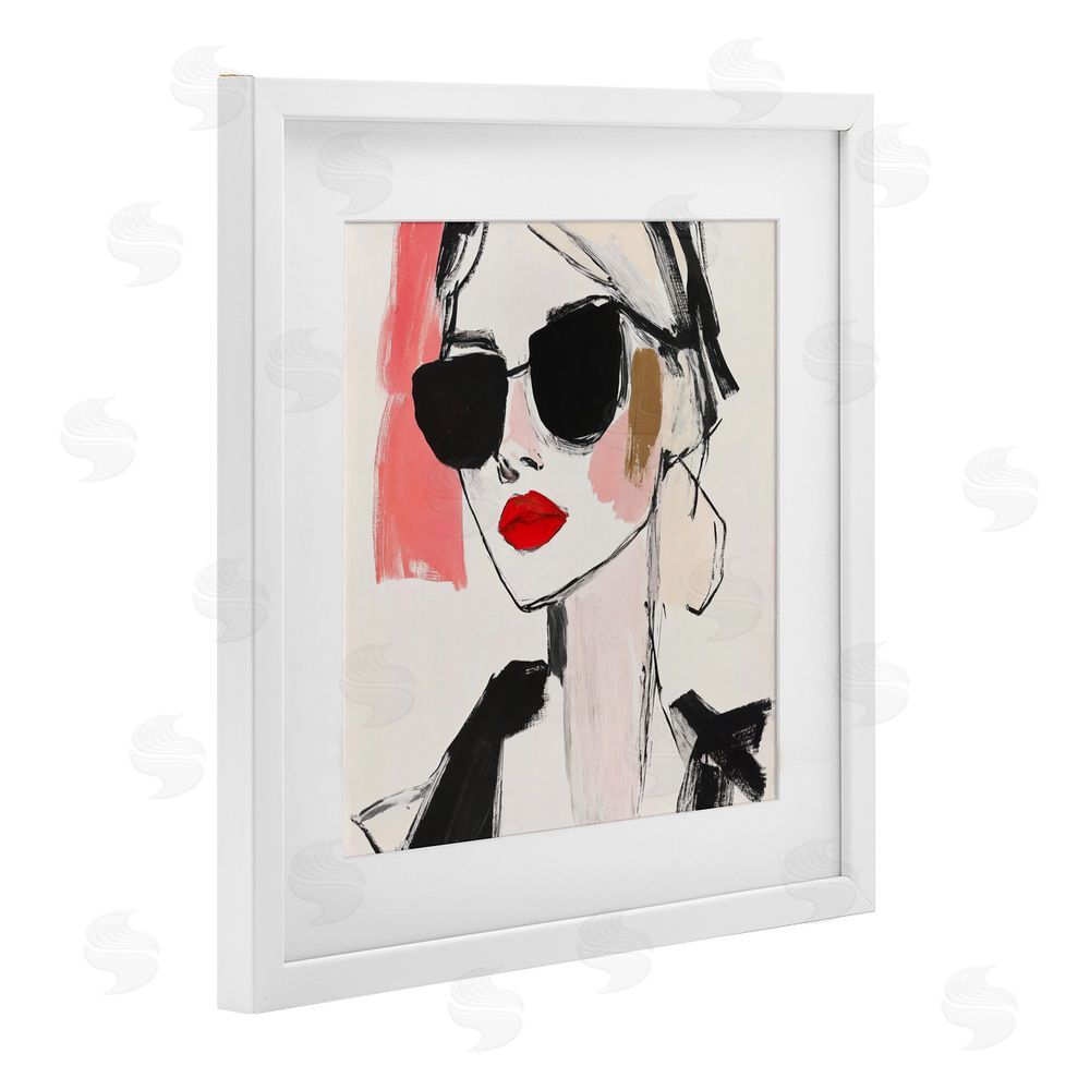 Andrea Haase Sassy Glamour Sketch White Framed Print Under Glass Wall Art