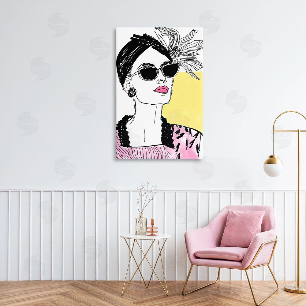 Andrea Haase The Rebel Muse Portrait Stretched Canvas Wall Art Print in Room
