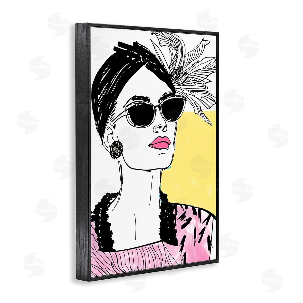 Andrea Haase The Rebel Muse Portrait Black Framed Giclee Wall Art Print