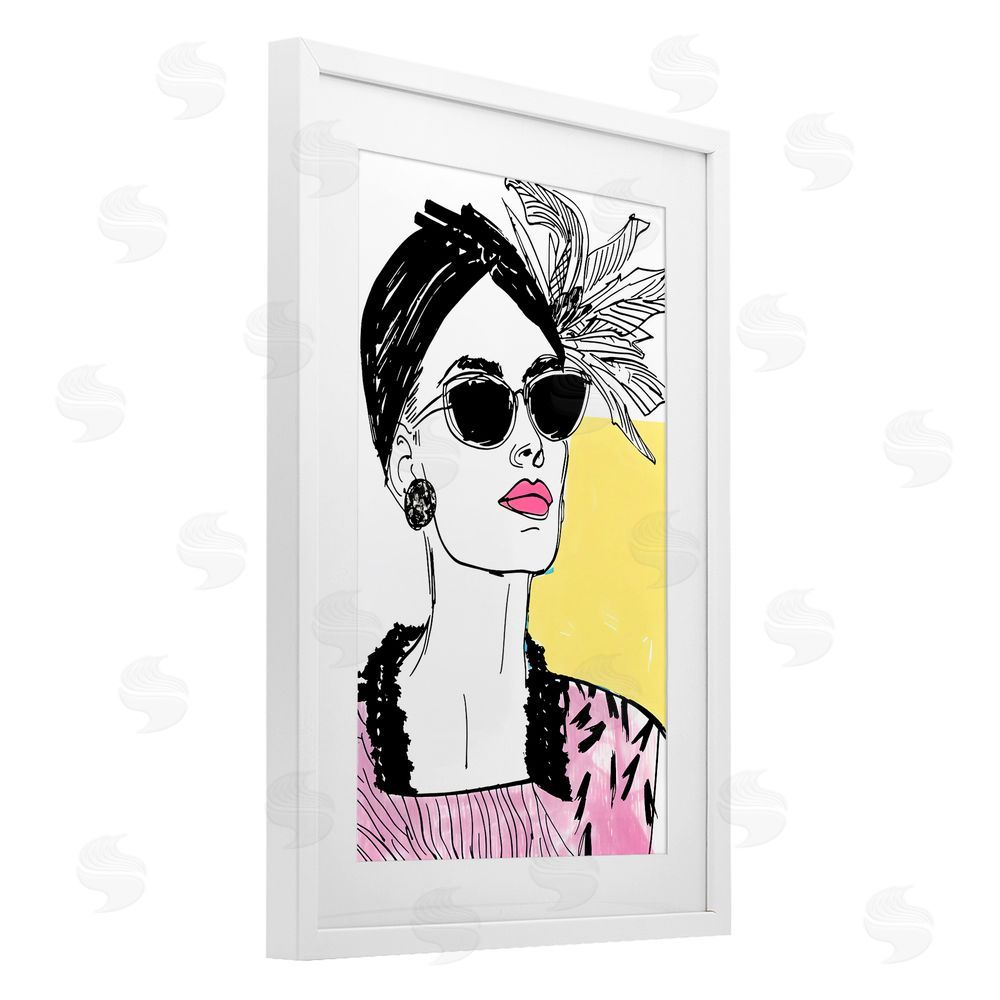 Andrea Haase The Rebel Muse Portrait White Framed Print Under Glass Wall Art