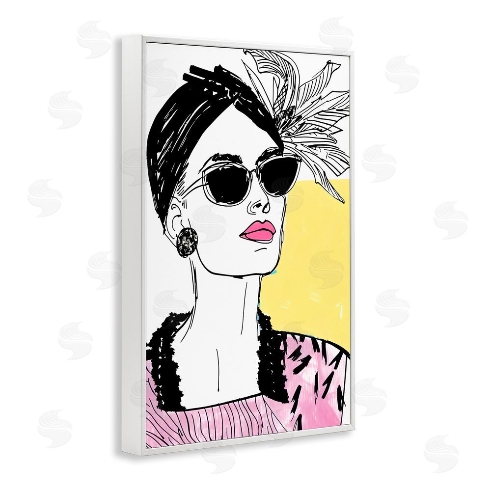 Andrea Haase The Rebel Muse Portrait White Framed Giclee Wall Art Print