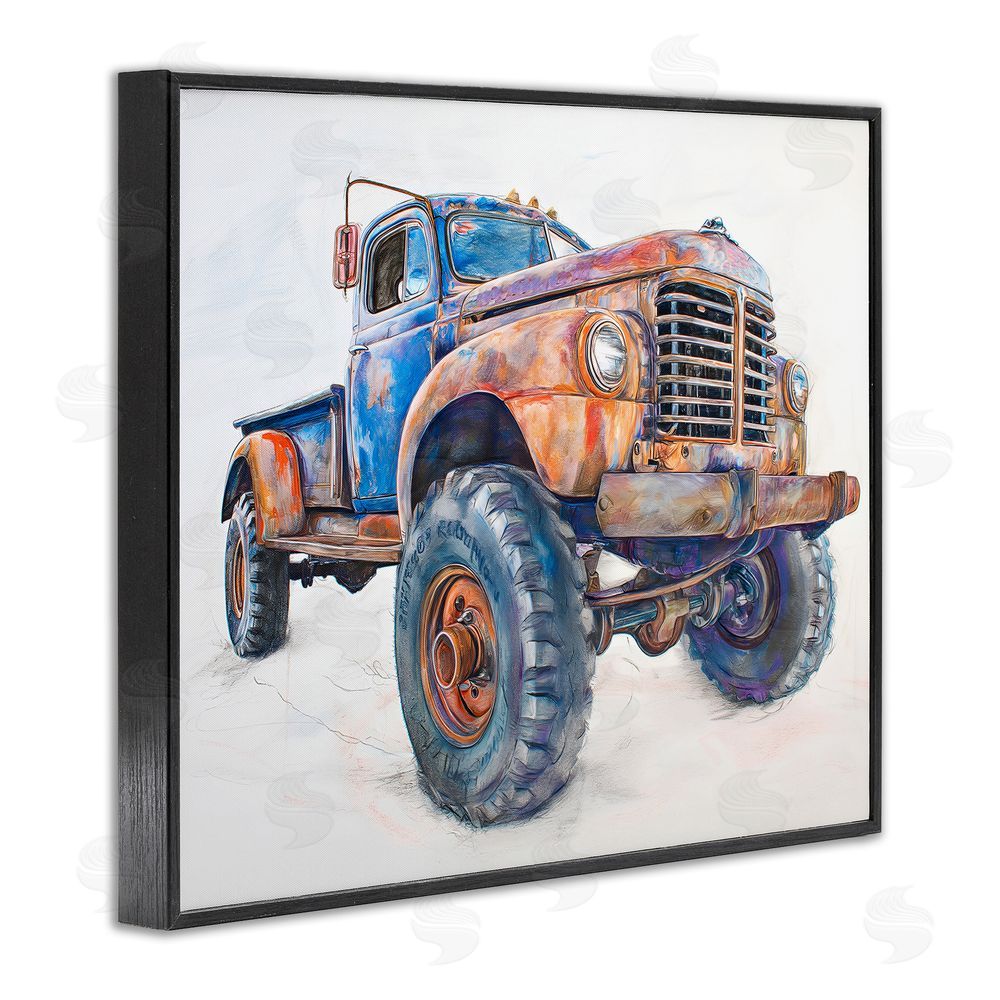 Steve Hunziker Old Rustic Truck Illustration Black Framed Giclee Wall Art Print