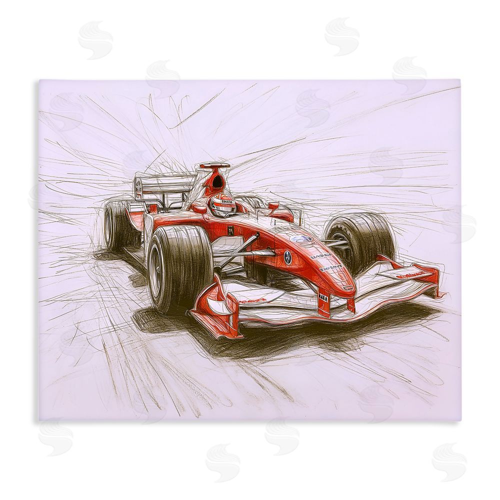Steve Hunziker Sketched Race Car Concept Stretched Canvas Wall Art Print