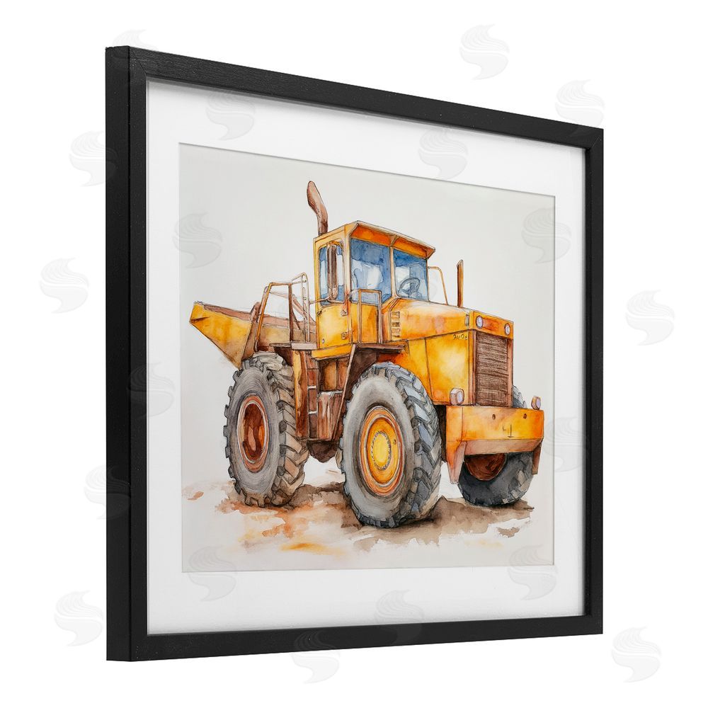 Steve Hunziker Construction Truck Whimsicality Black Framed Print Under Glass Wall Art