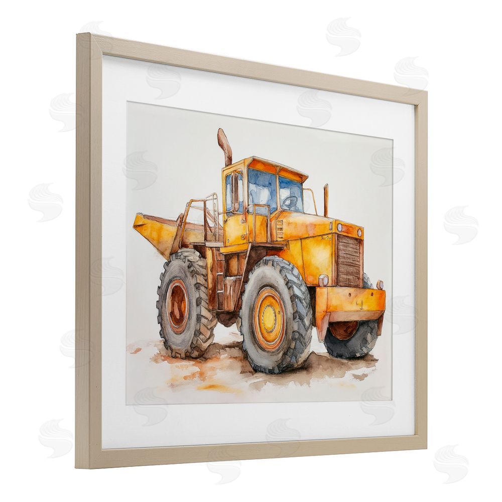Steve Hunziker Construction Truck Whimsicality Birch Framed Print Under Glass Wall Art