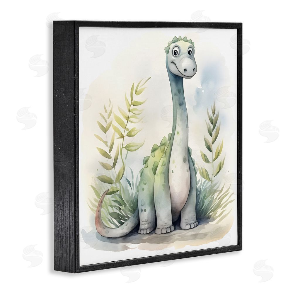 Steve Hunziker Crafty Critters Dino Black Framed Giclee Wall Art Print