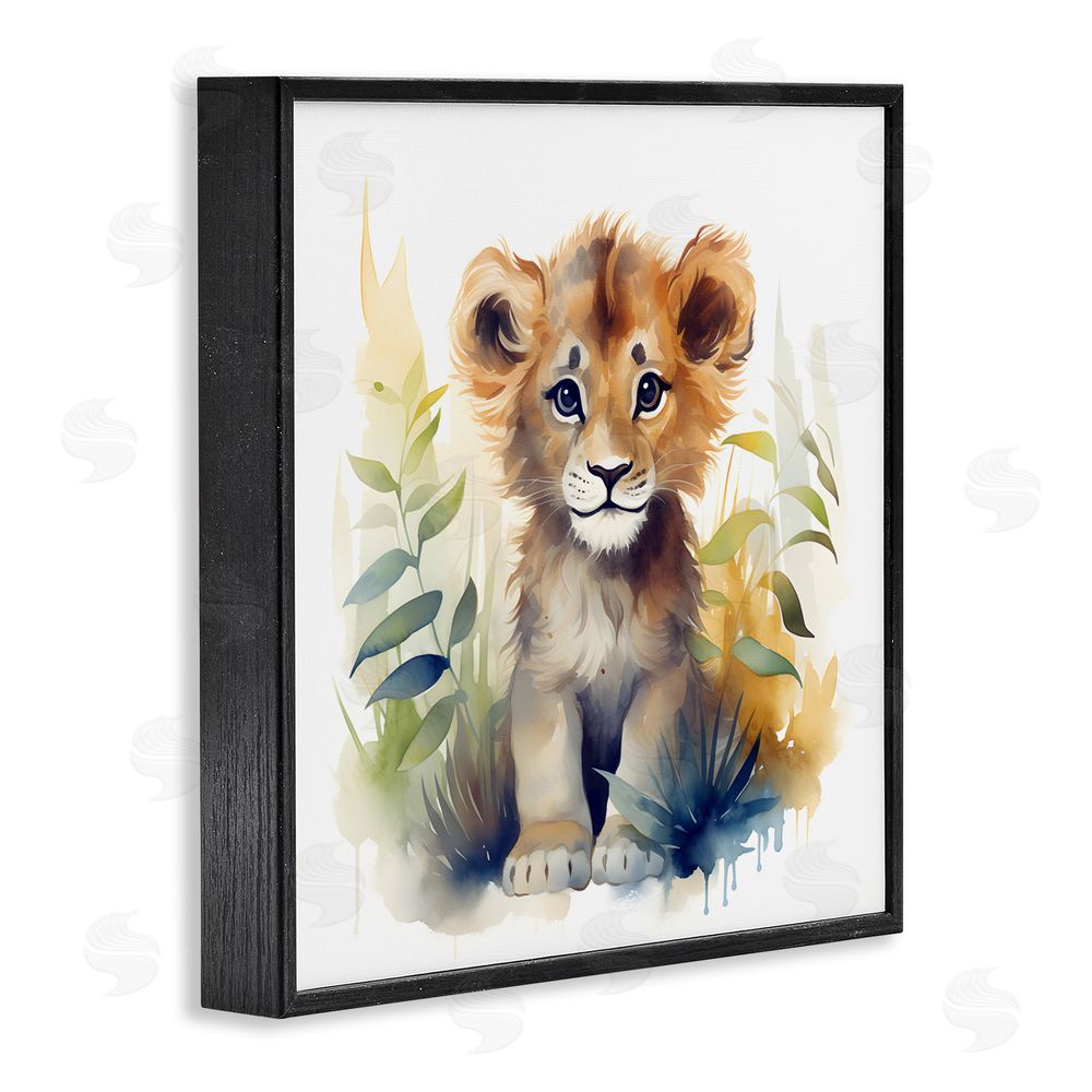 Steve Hunziker Crafty Critters Lion Black Framed Giclee Wall Art Print