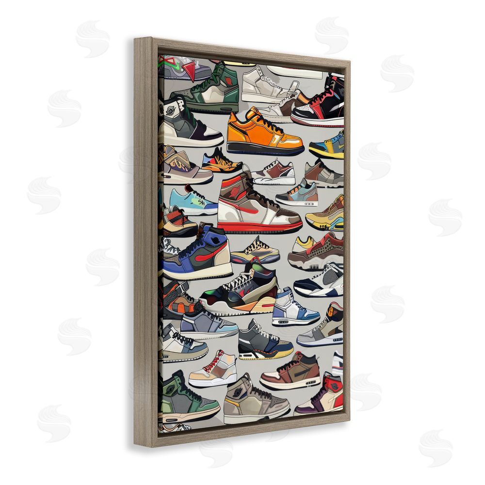 Ray Powers Shoe Time Urban Styles Brown Floating Frame Canvas Wall Art Print