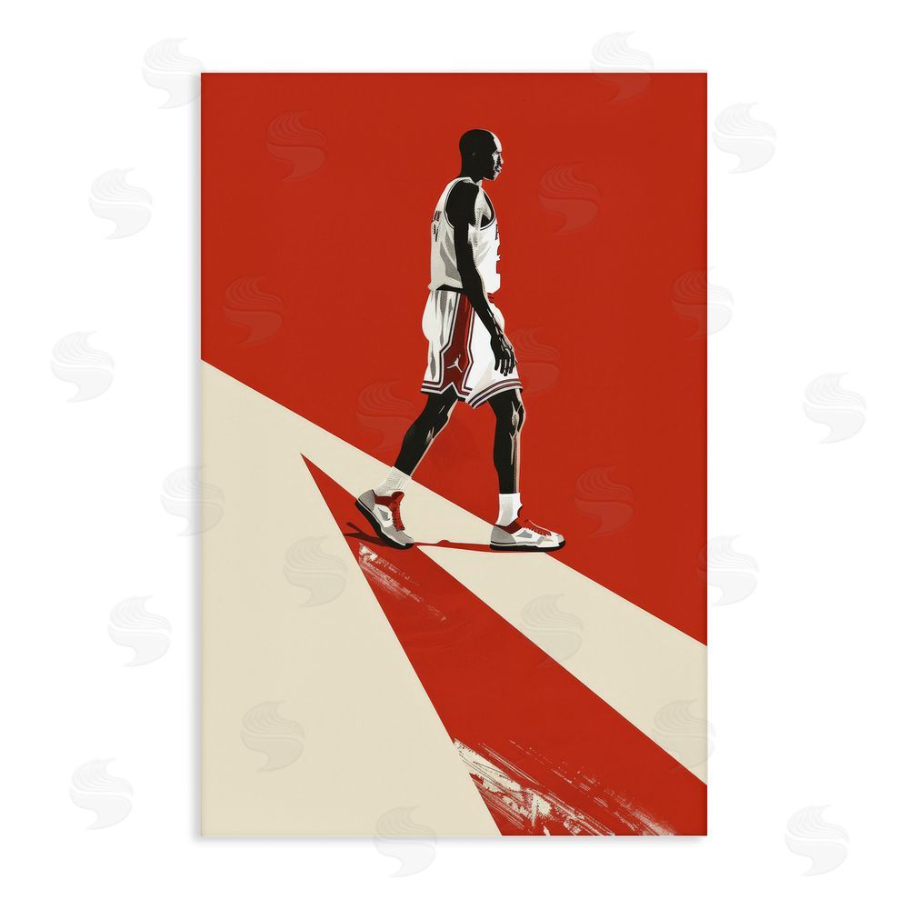 Ray Powers Retro Basketball Legend Stretched Canvas Wall Art Print