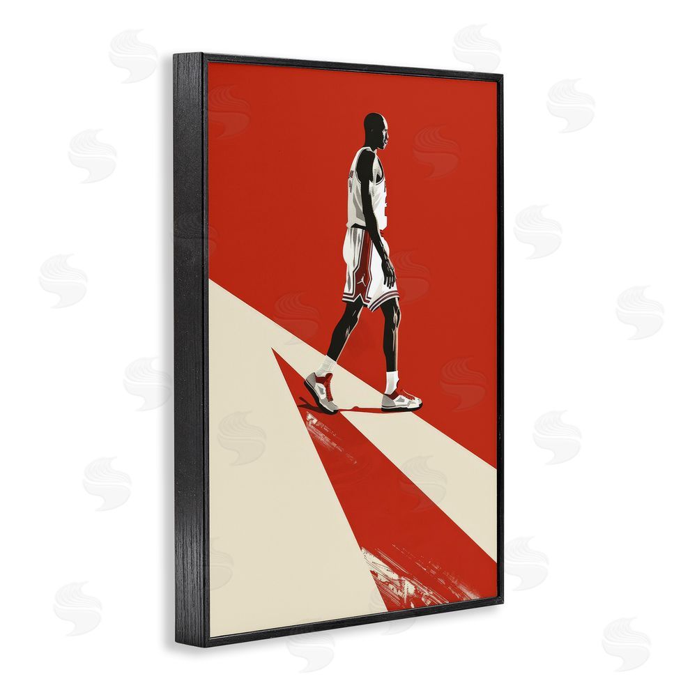 Ray Powers Retro Basketball Legend Black Framed Giclee Wall Art Print