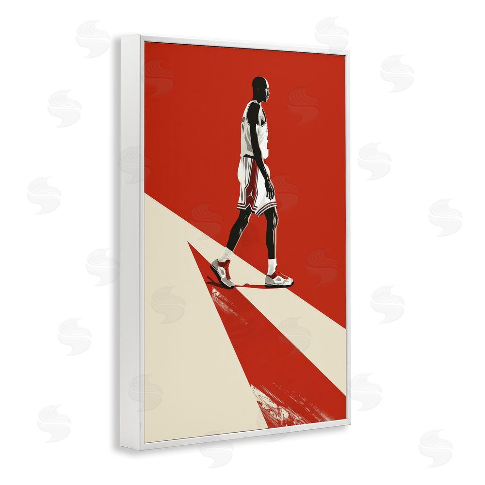 Ray Powers Retro Basketball Legend White Framed Giclee Wall Art Print