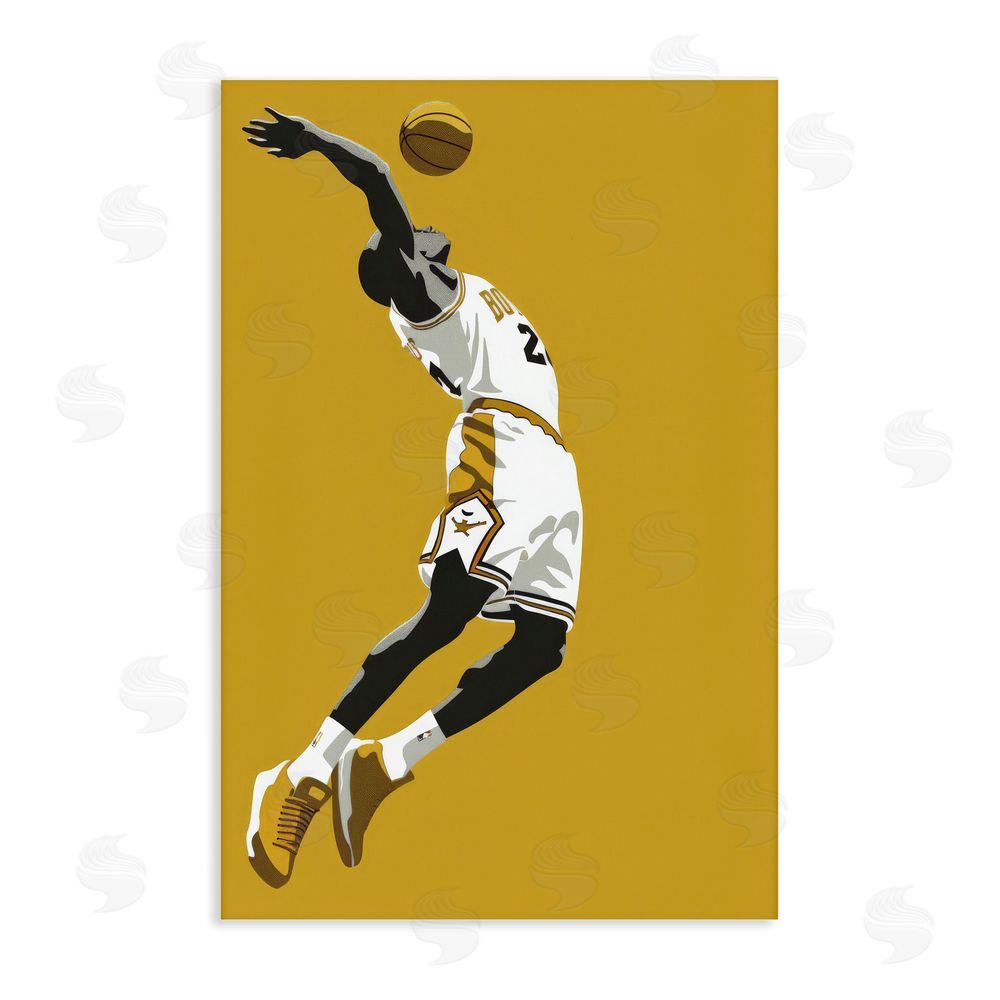 Ray Powers Iconic Basketball Dunk Stretched Canvas Wall Art