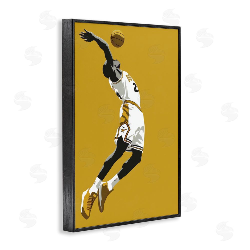 Ray Powers Iconic Basketball Dunk Blacked Framed Giclee Wall Art Print