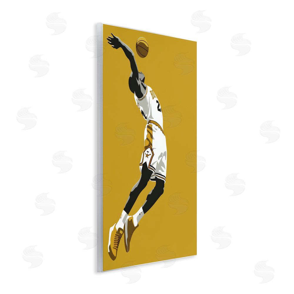 Ray Powers Iconic Basketball Dunk Wooden Wall Plaque Art Print