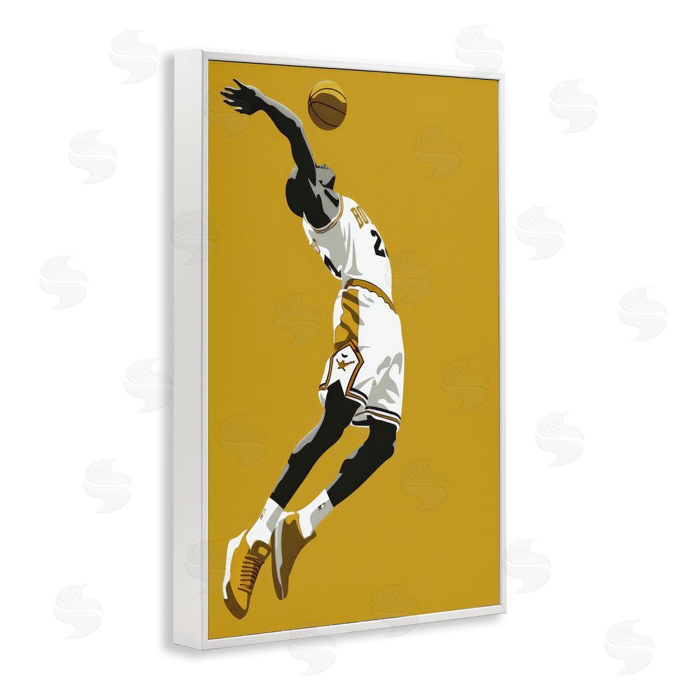 Ray Powers Iconic Basketball Dunk White Framed Giclee Wall Art Print