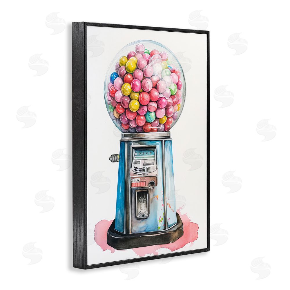 Ray Powers Retro Gumball Machine Black Framed Giclee Wall Art Print