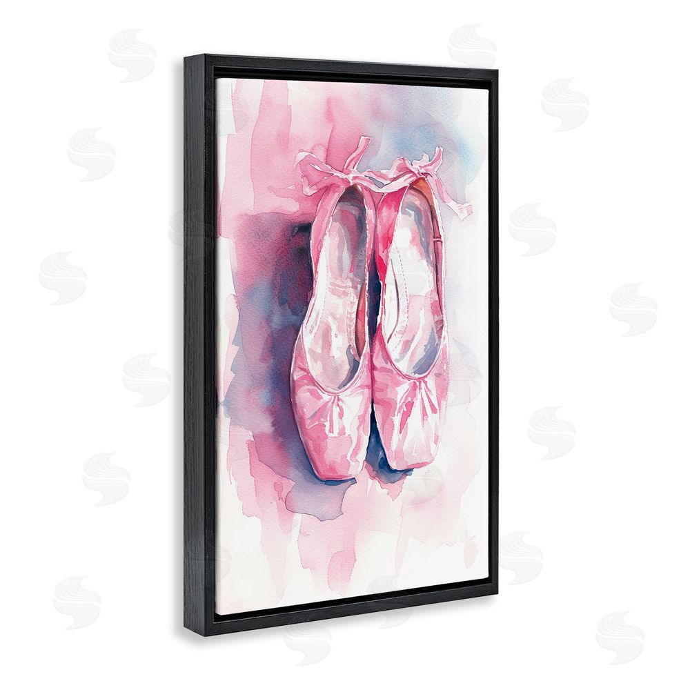 Ray Powers Blush Ballet Slippers Black Floating Frame Canvas Wall Art Print