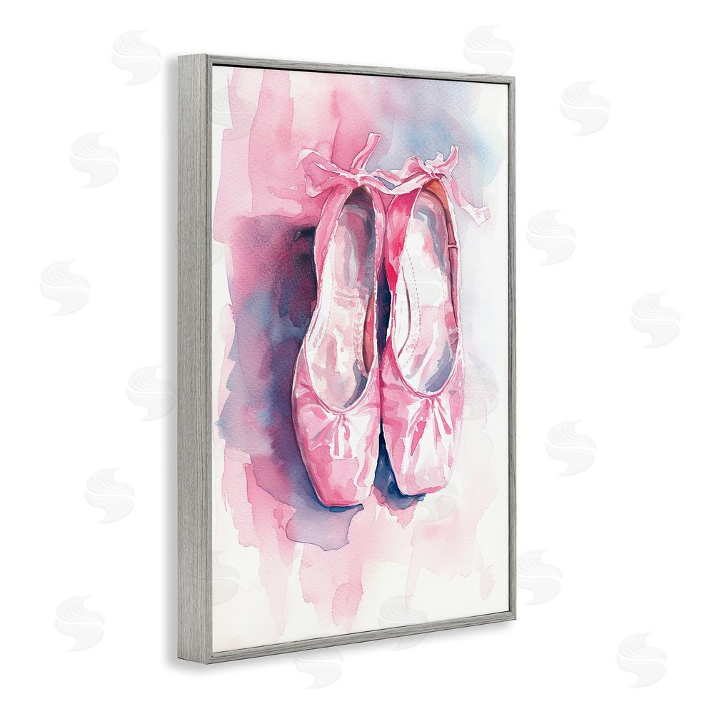 Ray Powers Blush Ballet Slippers Gray Framed Giclee Wall Art Print